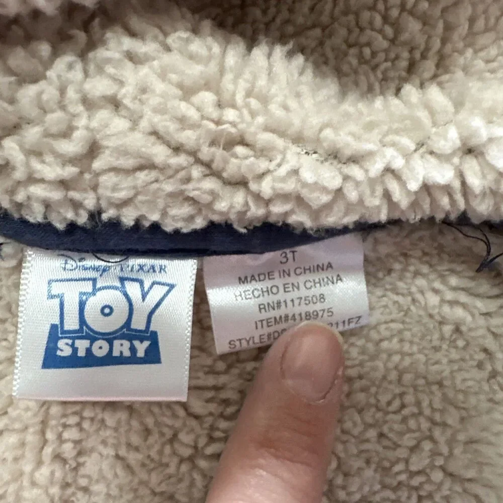 Disney Toy Story 3T Vintage Hoodie Zip Up Buzz Lightyear Pixar  Blue 2009 Baby - Picture 5 of 11